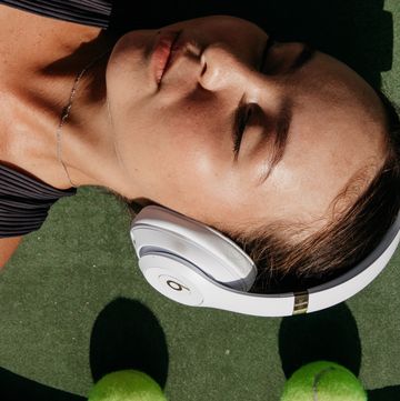 woman with headphones woman with headphones